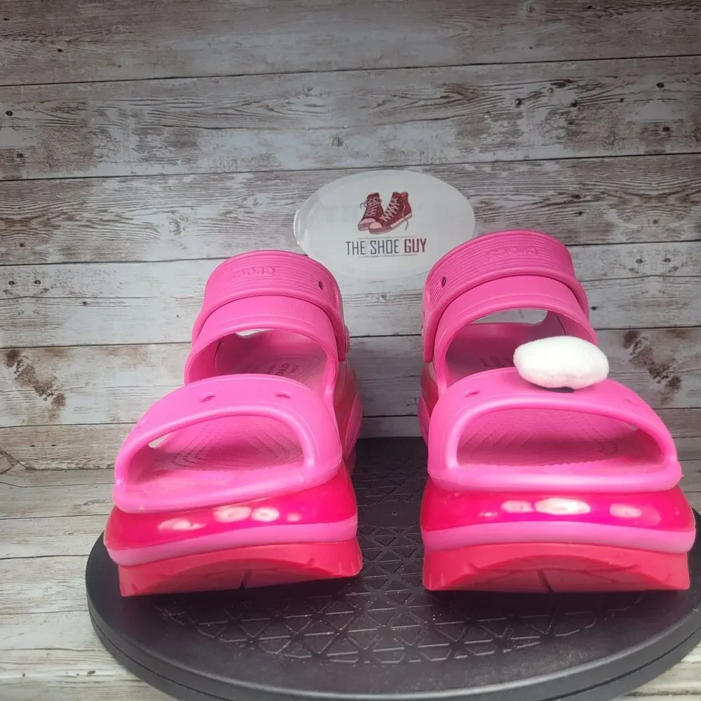 Crocs Mega Crush Slingback High Women's Size 7 Pink Platform Sandals